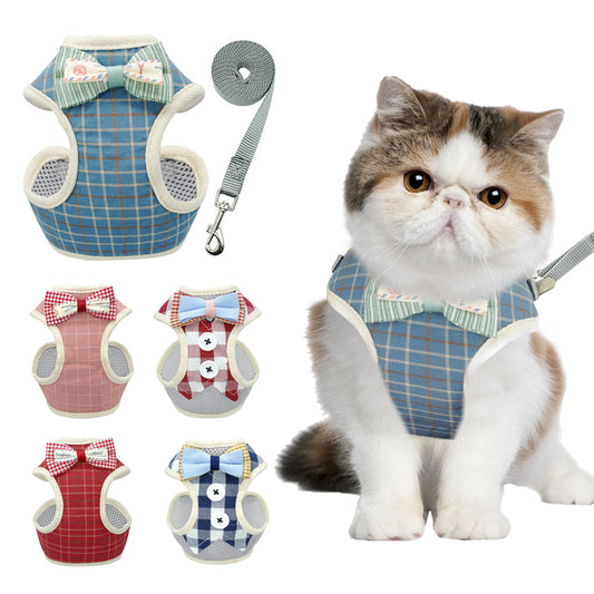 KFX-2878653 Adjustable Vest-Type Cat Harness for Small Dogs and Cats, Comfortable Cloth Material