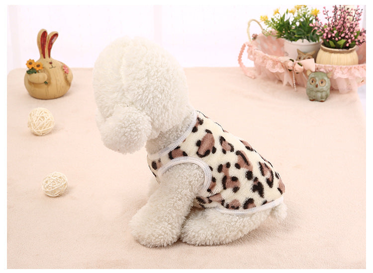KFX-2879421 Leopard Print Velvet Dog Vest Dress for All Genders