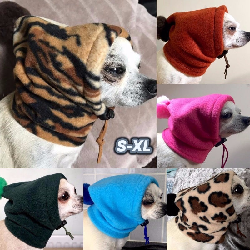 KFX-2881213 Warm Solid Color Adjustable Pet Hat for Winter - Shaker Velvet Cap in Sizes S, M, L, XL