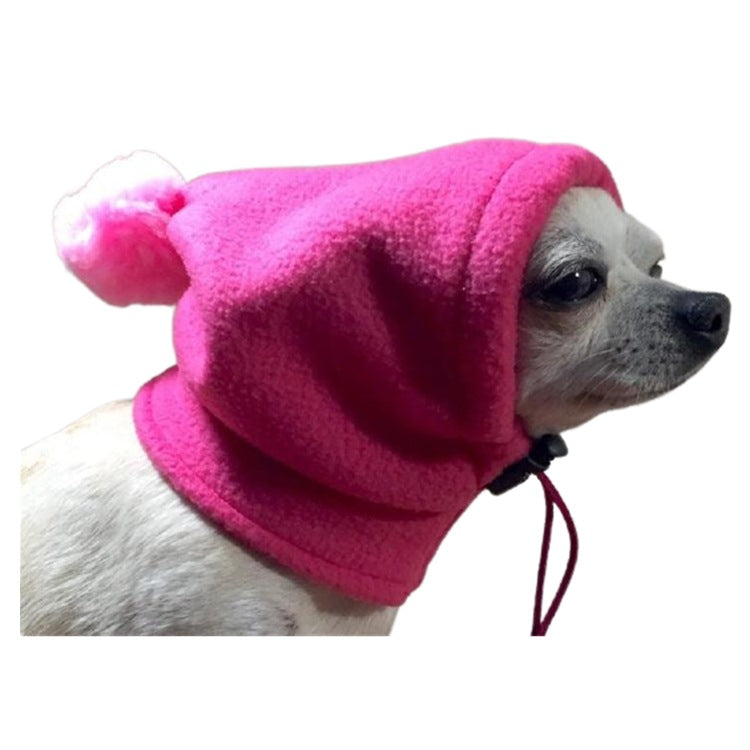 KFX-2881213 Warm Solid Color Adjustable Pet Hat for Winter - Shaker Velvet Cap in Sizes S, M, L, XL
