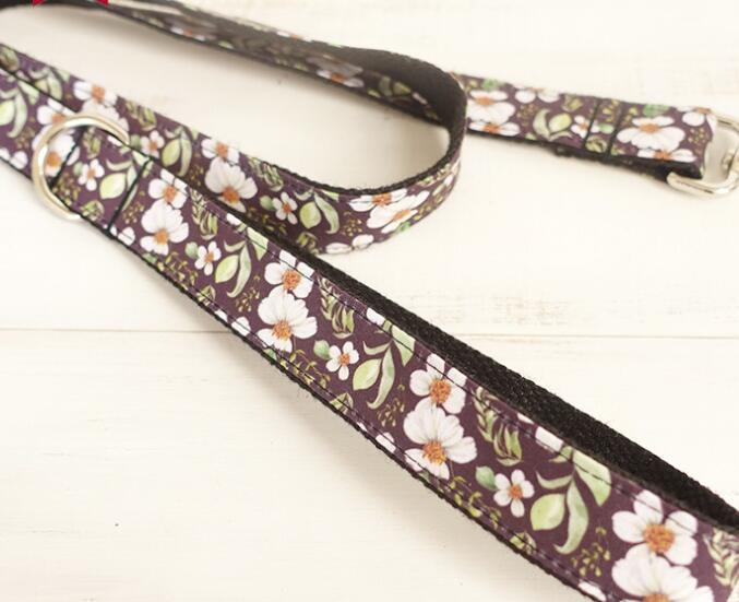 KFX-2882621 Small Floral Pet Traction Set - Durable Polyester Material