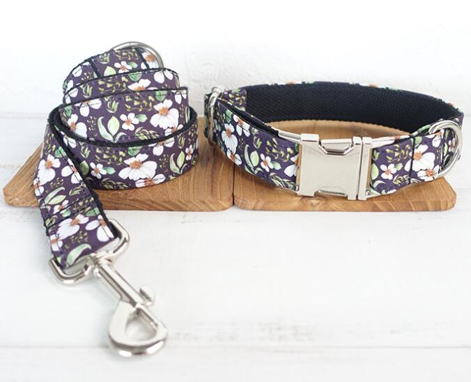 KFX-2882621 Small Floral Pet Traction Set - Durable Polyester Material