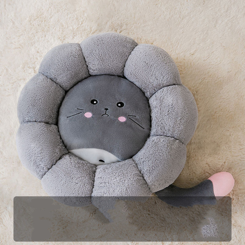 KFX-2882877 Adorable Animal-Shaped Semi-Enclosed Cat Bed with Optional Blanket and Flannel Blanket Options