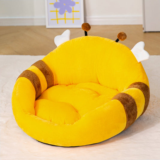 KFX-2882877 Adorable Animal-Shaped Semi-Enclosed Cat Bed with Optional Blanket and Flannel Blanket Options