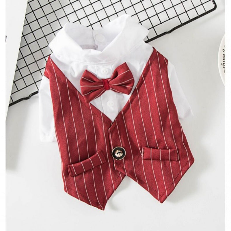 KFX-2883005 Stylish Evening Pants Suit for Small Dogs - Soft Vinylon Fabric, Perfect for Spring and Autumn