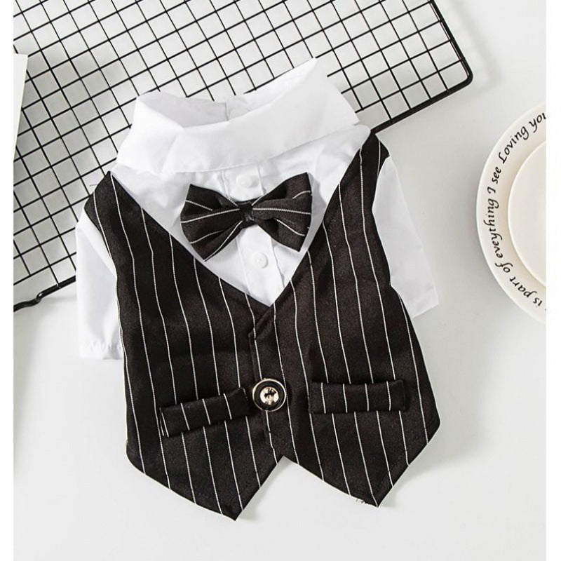 KFX-2883005 Stylish Evening Pants Suit for Small Dogs - Soft Vinylon Fabric, Perfect for Spring and Autumn