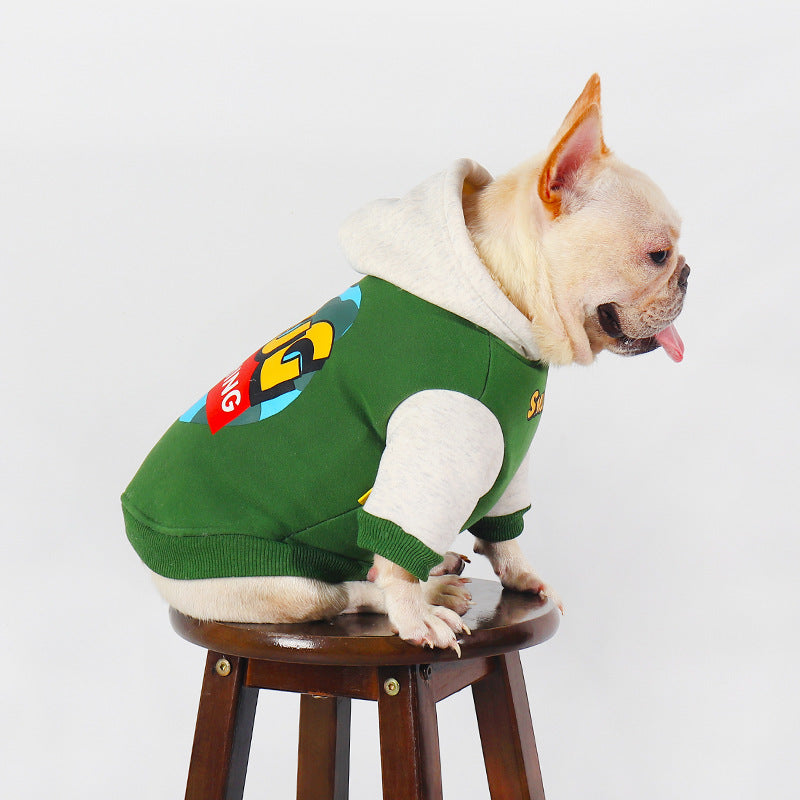 KFX-2883901 Stylish Green Cotton Pet Clothing for Autumn and Winter - Sizes L to 4XL