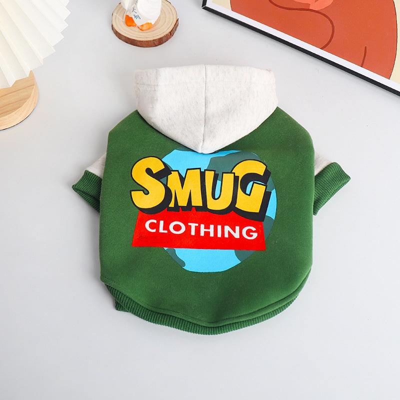 KFX-2883901 Stylish Green Cotton Pet Clothing for Autumn and Winter - Sizes L to 4XL