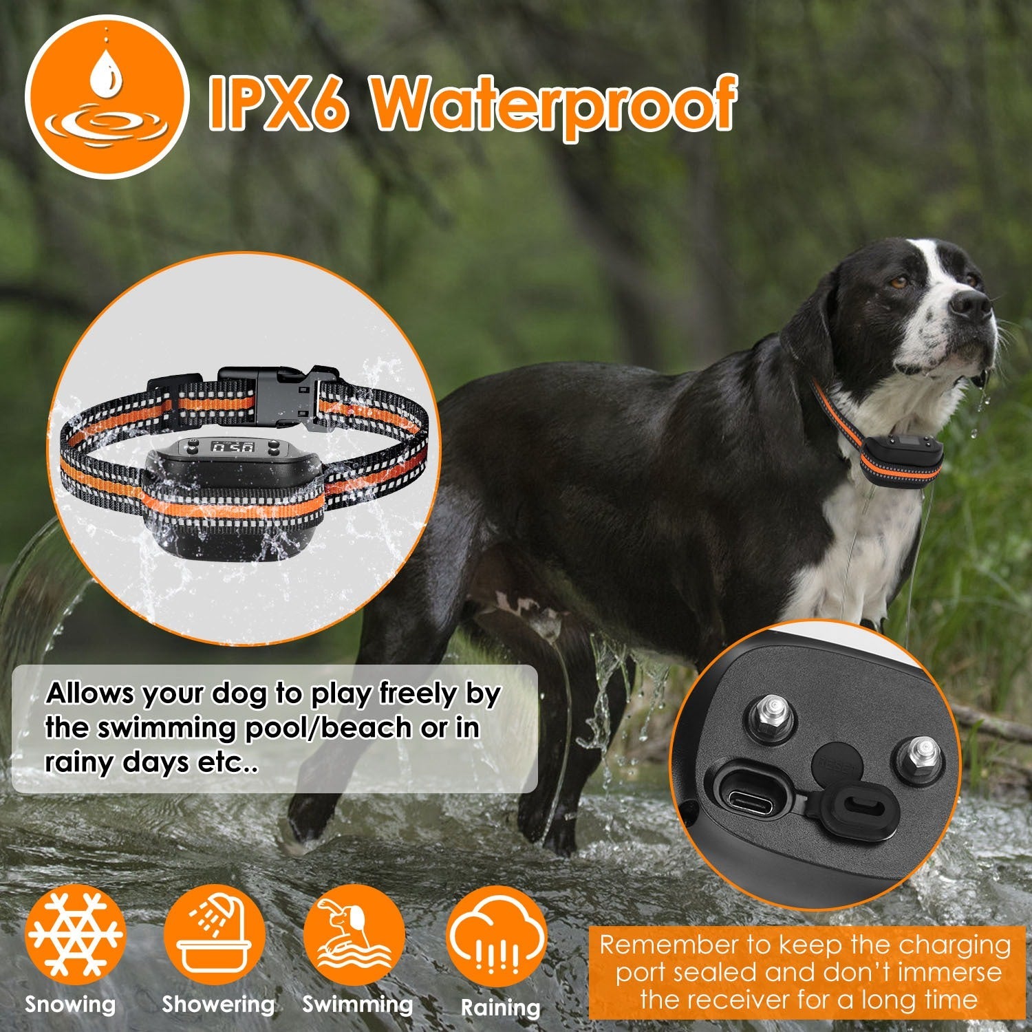 KFX-2884285 Wireless GPS Dog Fence Tracker with 2887FT Range, Waterproof Collar for Small to Large Dogs