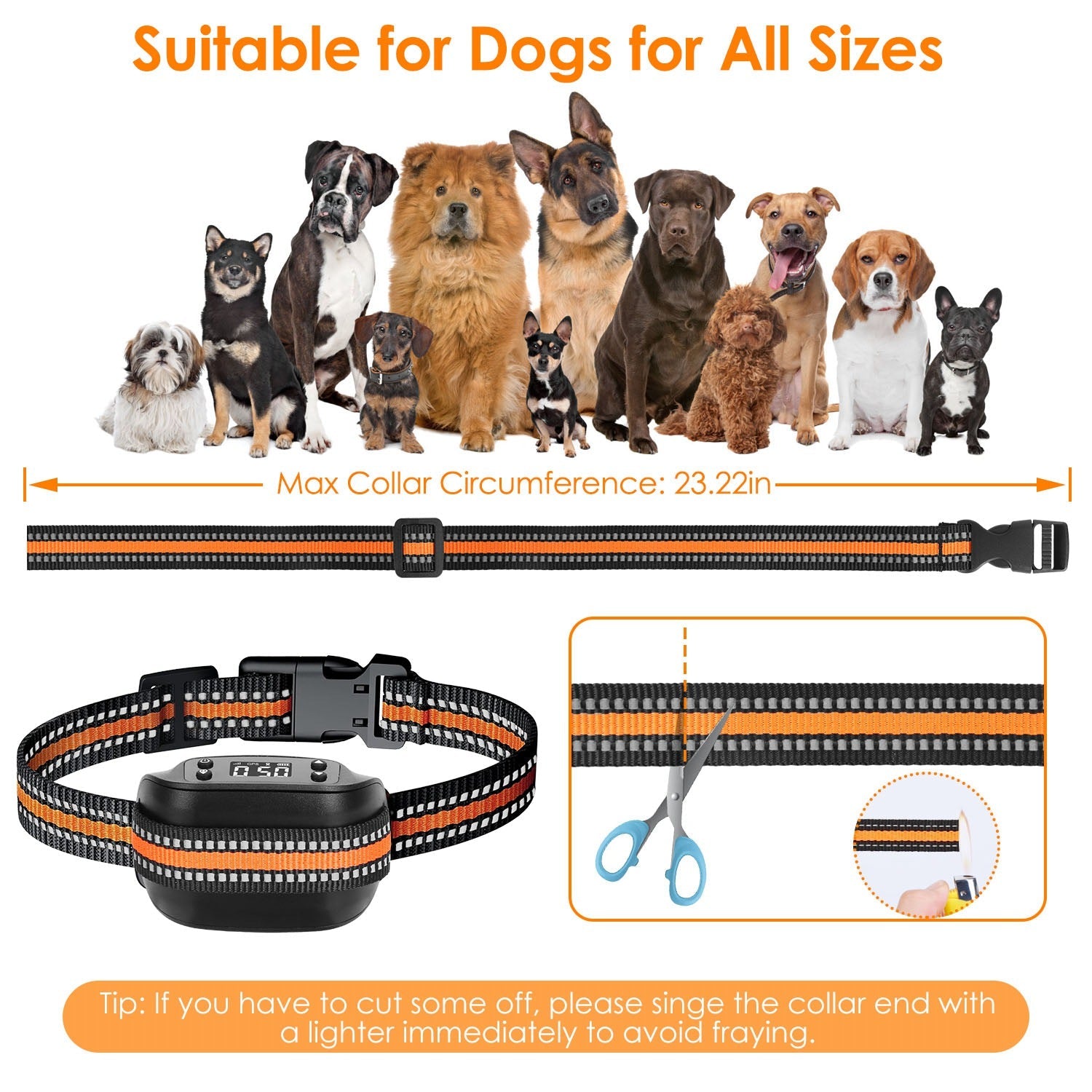 KFX-2884285 Wireless GPS Dog Fence Tracker with 2887FT Range, Waterproof Collar for Small to Large Dogs