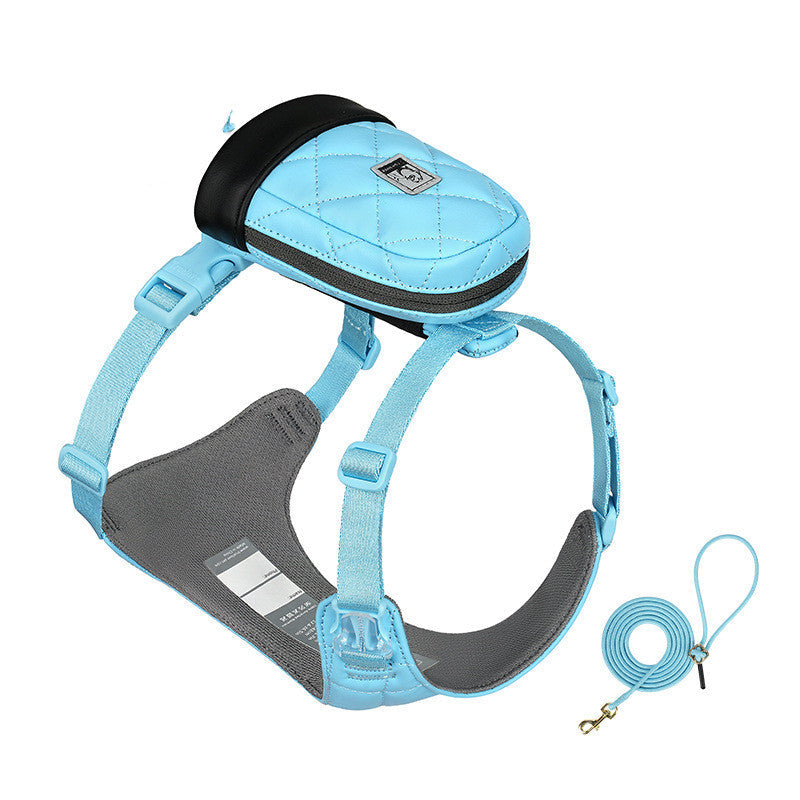KFX-2886205 Soft Polyester Dog Chest Strap with Lead Rope for Small Breeds in Multiple Colors