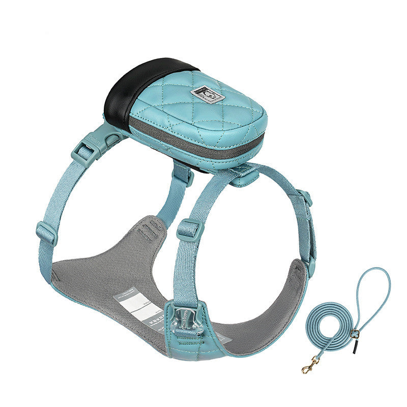 KFX-2886205 Soft Polyester Dog Chest Strap with Lead Rope for Small Breeds in Multiple Colors