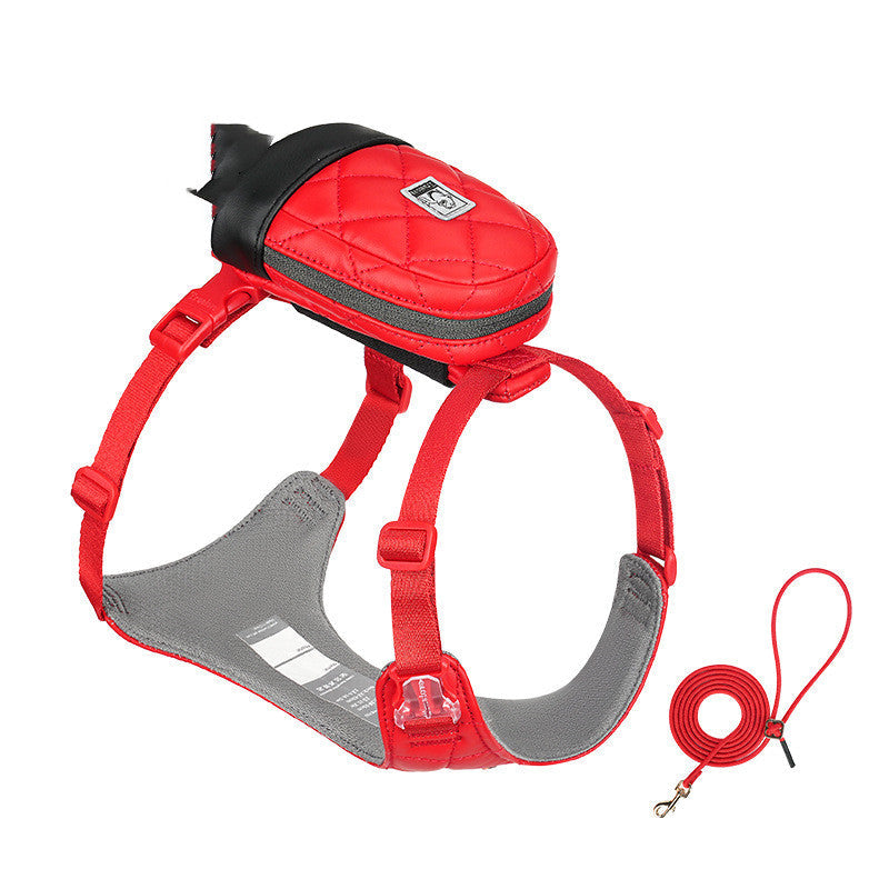 KFX-2886205 Soft Polyester Dog Chest Strap with Lead Rope for Small Breeds in Multiple Colors