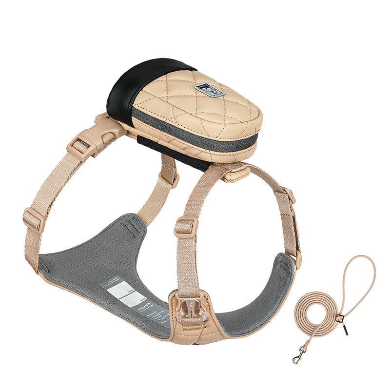 KFX-2886205 Soft Polyester Dog Chest Strap with Lead Rope for Small Breeds in Multiple Colors