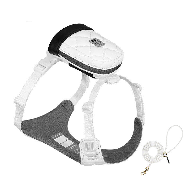 KFX-2886205 Soft Polyester Dog Chest Strap with Lead Rope for Small Breeds in Multiple Colors