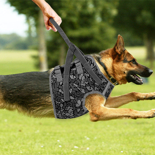 KFX-2887869 Adjustable Camouflage Dog Chest Strap with Hand Holding Rope for Medium Dogs