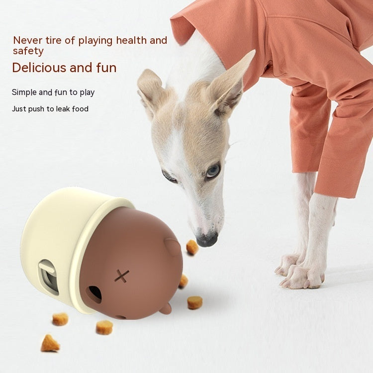 KFX-2889405 Adjustable Pet Food Leaker Ball for Dogs and Cats - Interactive Chew Toy Made from Durable Silicone