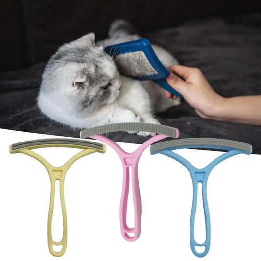 KFX-2890173 Double-Sided Pet Hair Remover with Curved Grip for Effective Home Use