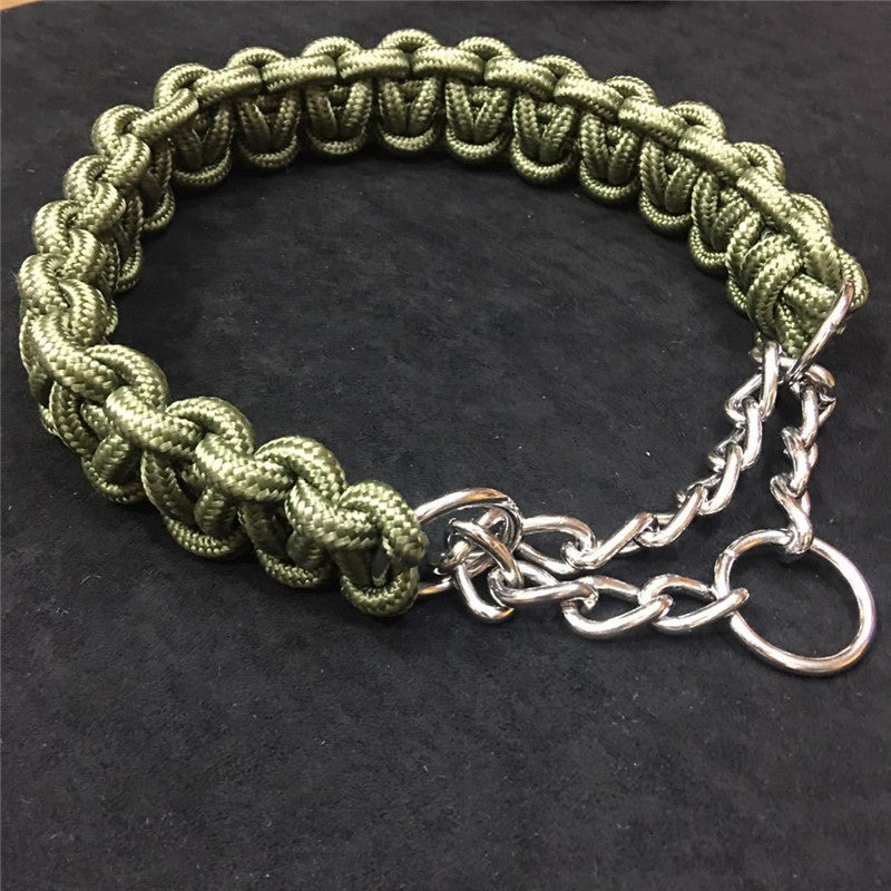 KFX-2892349 Durable Nylon Chain Collar for Medium and Large Dogs with Colorful Design