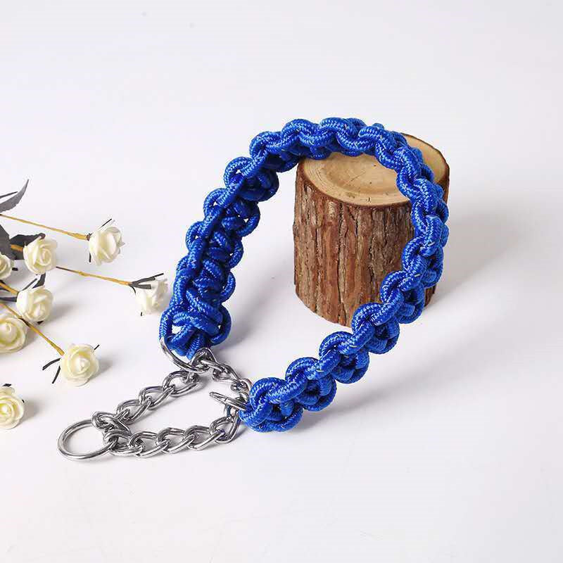 KFX-2892349 Durable Nylon Chain Collar for Medium and Large Dogs with Colorful Design