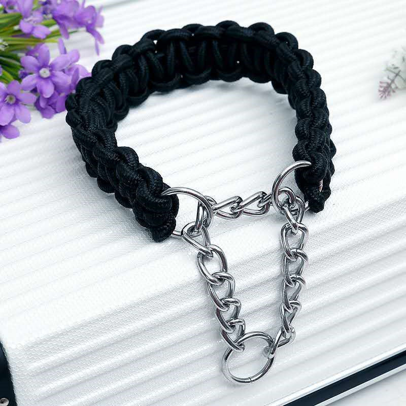 KFX-2892349 Durable Nylon Chain Collar for Medium and Large Dogs with Colorful Design