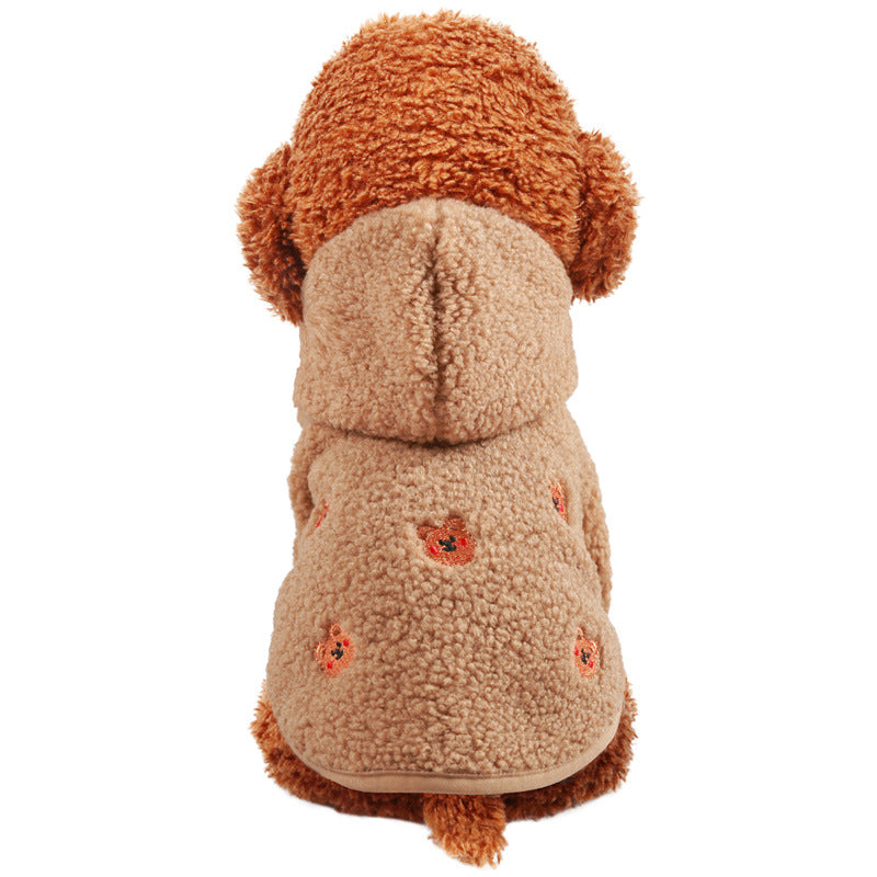 KFX-2892733 Cozy Fleece Pet Coat with Hood for Dogs and Cats in Various Colors
