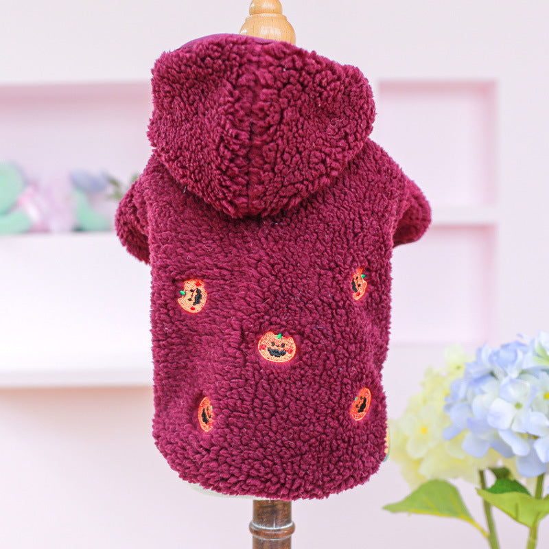 KFX-2892733 Cozy Fleece Pet Coat with Hood for Dogs and Cats in Various Colors