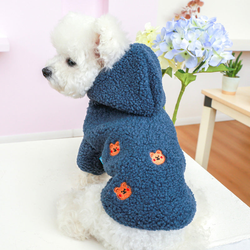 KFX-2892733 Cozy Fleece Pet Coat with Hood for Dogs and Cats in Various Colors