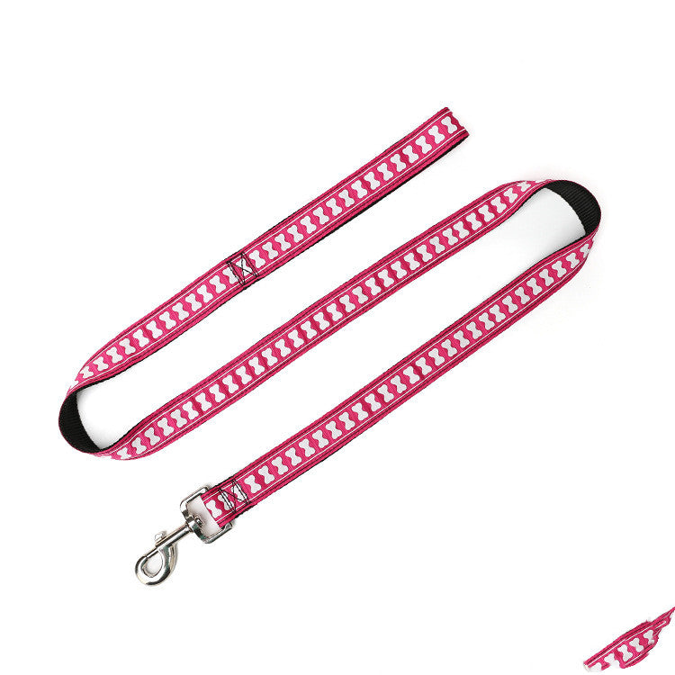 KFX-2894141 Dog Leash - Character Bone Nylon Traction Belt, 2.5 x 120CM, Available in Multiple Colors