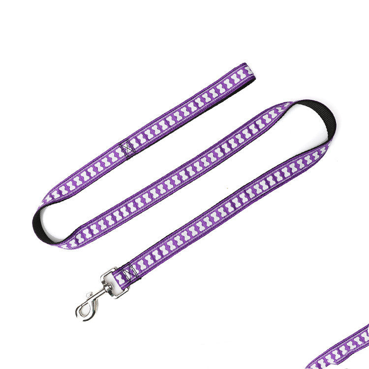 KFX-2894141 Dog Leash - Character Bone Nylon Traction Belt, 2.5 x 120CM, Available in Multiple Colors