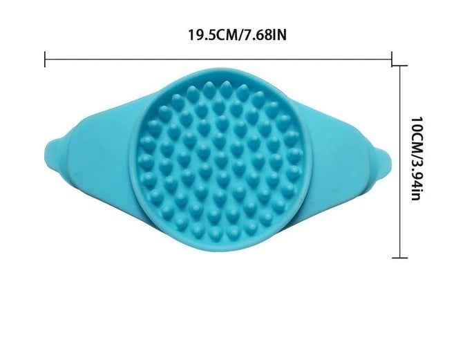 KFX-2894525 Sucker Slow Food Bowl - Blue Food Grade Silicone Eating Aid for Slow Feeding and Easy Bathing
