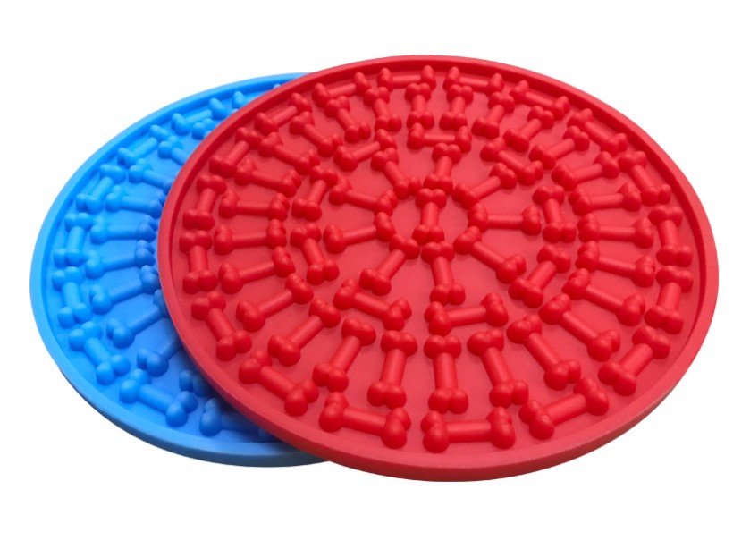 KFX-2894525 Sucker Slow Food Bowl - Blue Food Grade Silicone Eating Aid for Slow Feeding and Easy Bathing
