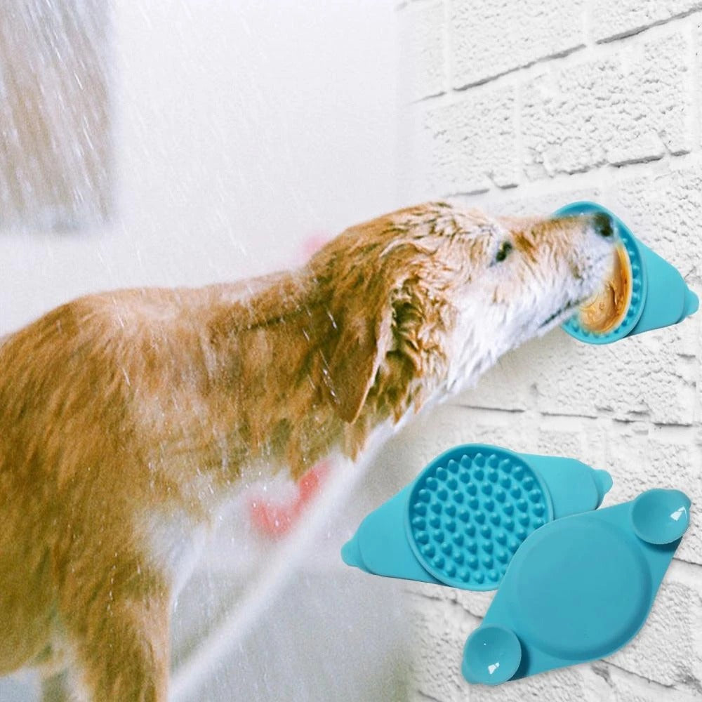 KFX-2894525 Sucker Slow Food Bowl - Blue Food Grade Silicone Eating Aid for Slow Feeding and Easy Bathing