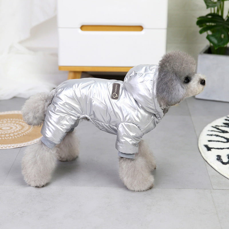 KFX-2894909 Waterproof Padded Jacket for Dogs - Black & Silver, Sizes S to XXL