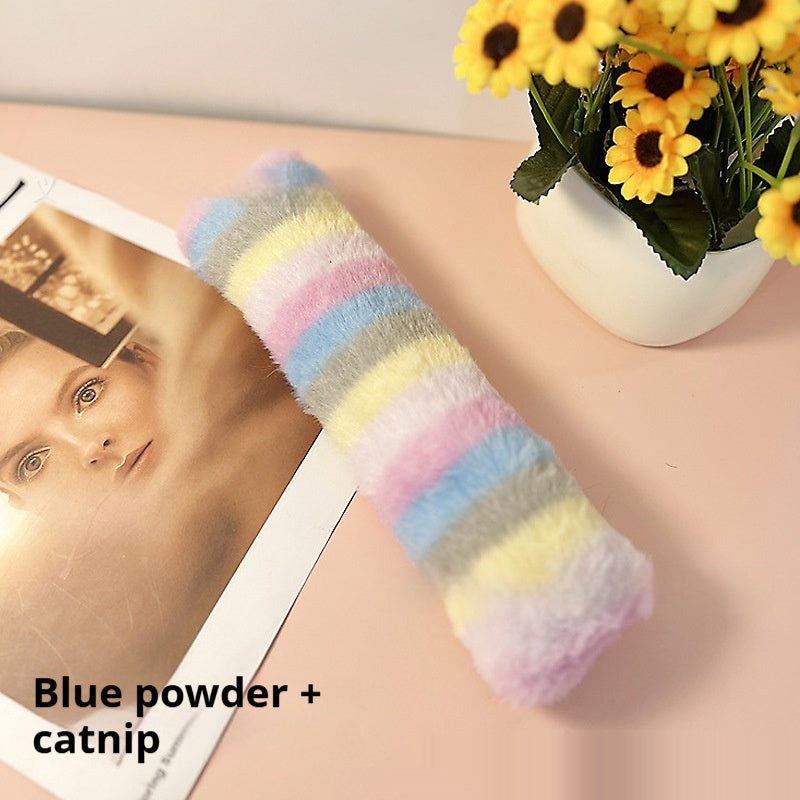 KFX-2895805 Colorful Stripe Plush Pet Pillows for Comfort and Playtime