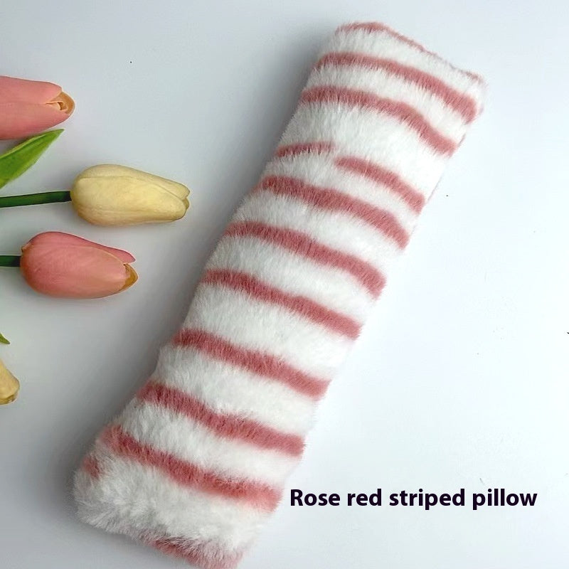 KFX-2895805 Colorful Stripe Plush Pet Pillows for Comfort and Playtime
