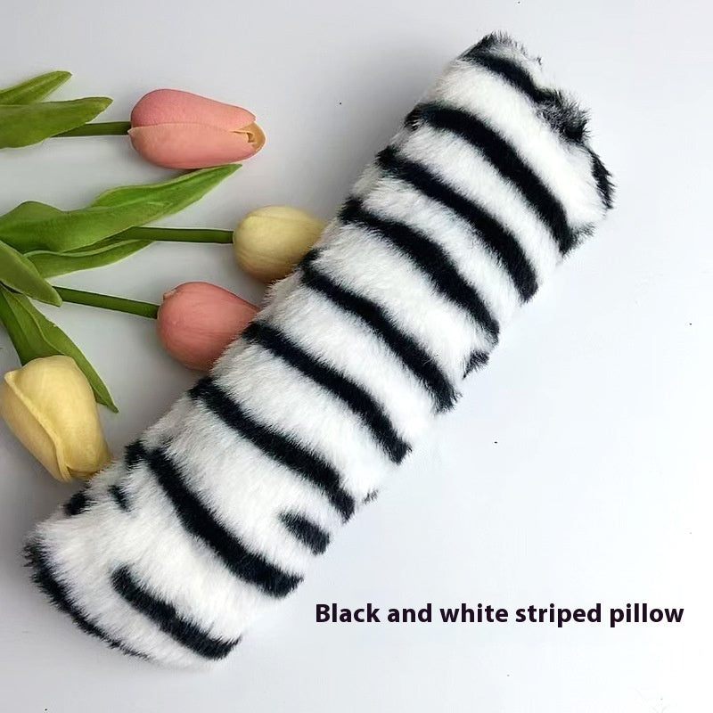 KFX-2895805 Colorful Stripe Plush Pet Pillows for Comfort and Playtime