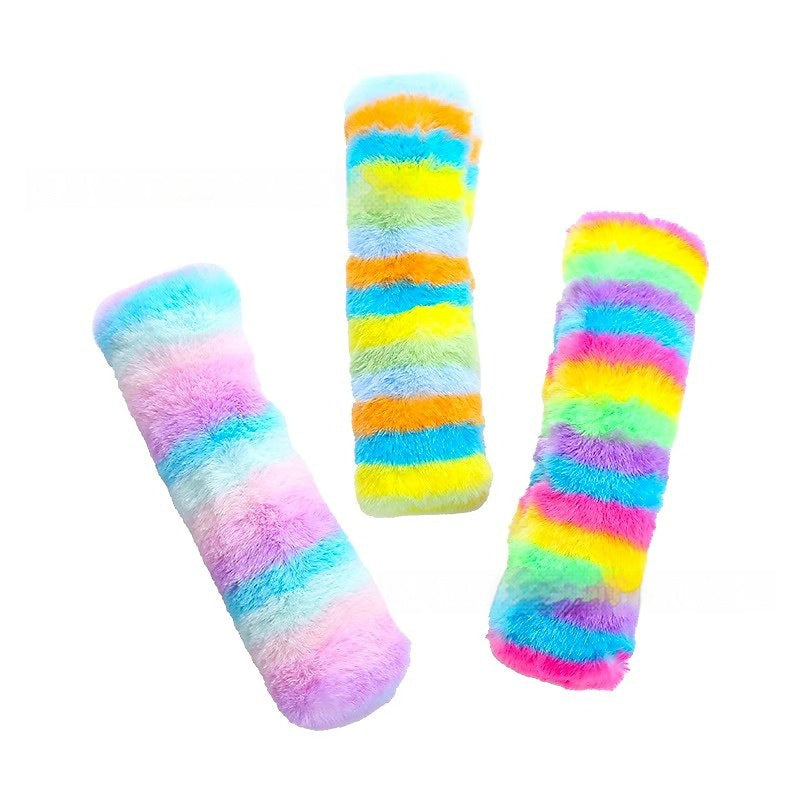 KFX-2895805 Colorful Stripe Plush Pet Pillows for Comfort and Playtime