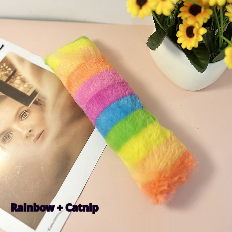 KFX-2895805 Colorful Stripe Plush Pet Pillows for Comfort and Playtime
