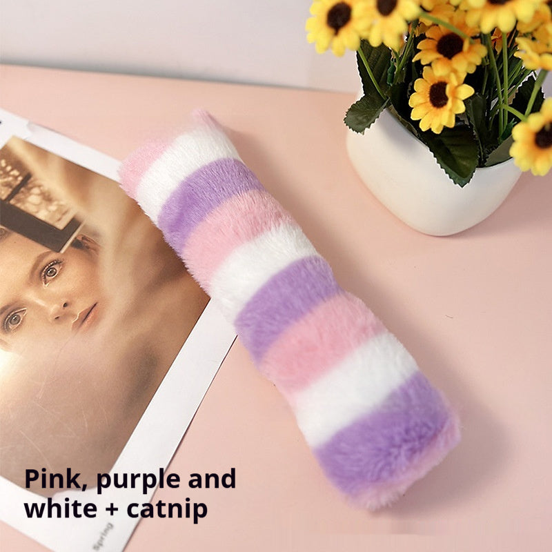 KFX-2895805 Colorful Stripe Plush Pet Pillows for Comfort and Playtime