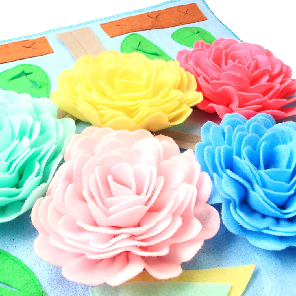 KFX-2896189 Flower Pet Sniffing Mat - Interactive Cloth Snuffle Pad for Dogs, 60x60cm