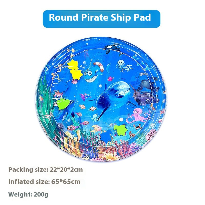 KFX-2900925 Large Inflatable Cartoon Water Cushion - Eco-Friendly PVC with Underwater Theme, Dolphin, Frog & Pirate Designs