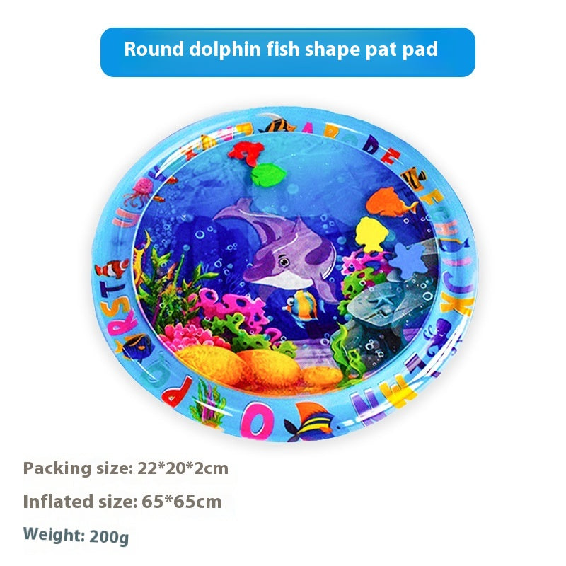 KFX-2900925 Large Inflatable Cartoon Water Cushion - Eco-Friendly PVC with Underwater Theme, Dolphin, Frog & Pirate Designs