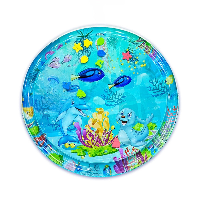 KFX-2900925 Large Inflatable Cartoon Water Cushion - Eco-Friendly PVC with Underwater Theme, Dolphin, Frog & Pirate Designs