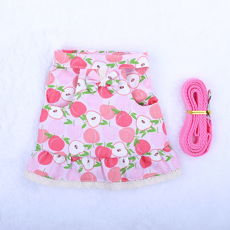 KFX-2901565 Rabbit and Small Animal Rope Chest Back Lace Skirt with Strap and Traction Rope