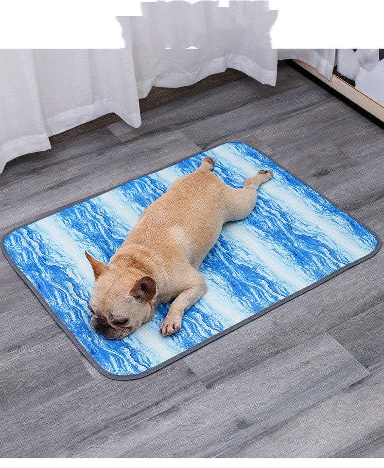 KFX-2901949 Cooling Ice Silk Pet Sleeping Pad for Dogs – Breathable and Refreshing in Blue