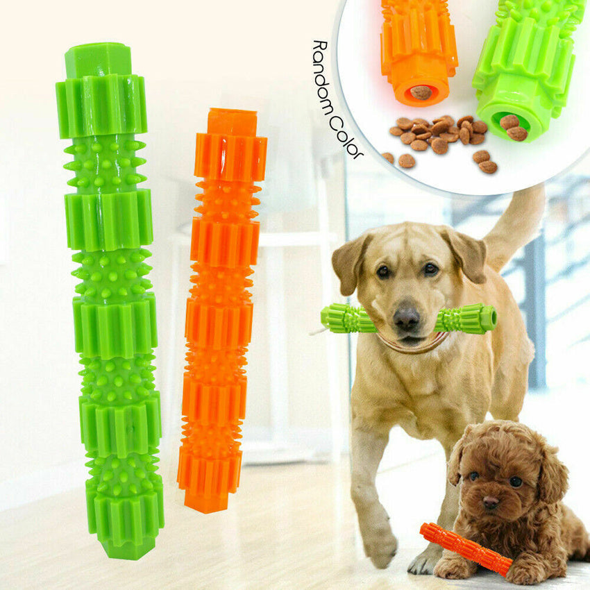 KFX-2903357 Durable Rubber Dog Chew Toy with Treat Dispenser and Squeaker for Aggressive Chewing and Teeth Cleaning