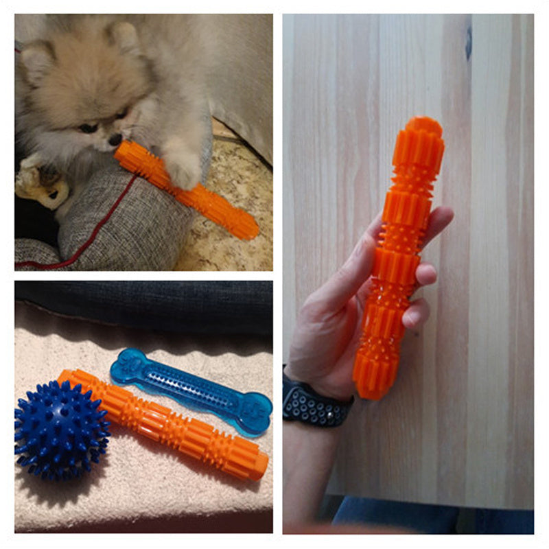 KFX-2903357 Durable Rubber Dog Chew Toy with Treat Dispenser and Squeaker for Aggressive Chewing and Teeth Cleaning