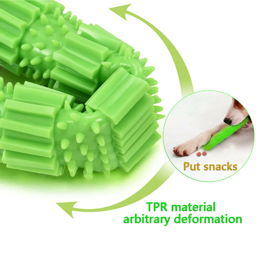 KFX-2903357 Durable Rubber Dog Chew Toy with Treat Dispenser and Squeaker for Aggressive Chewing and Teeth Cleaning