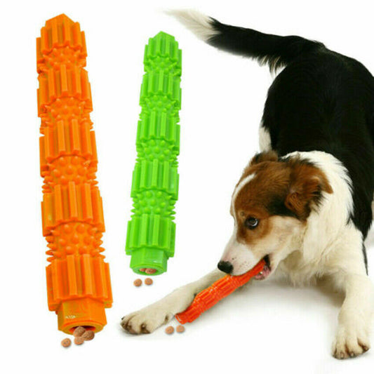 KFX-2903357 Durable Rubber Dog Chew Toy with Treat Dispenser and Squeaker for Aggressive Chewing and Teeth Cleaning